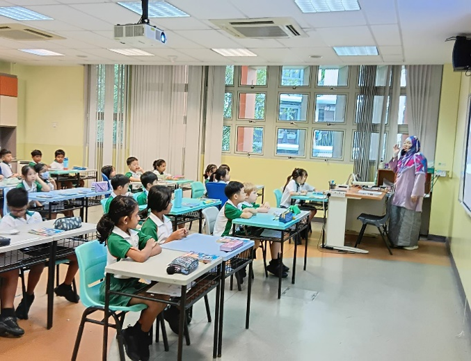 Students attending training