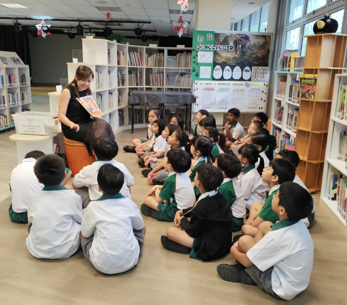 Students engaged in reading and discussion during library sessions